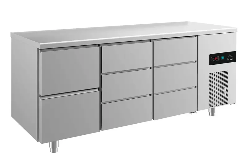 A&S Kühltisch -2 bis +8°C 1865x700x850mm mit 1x zwei Schubladen und 2x drei Schubladen (3ZDD)