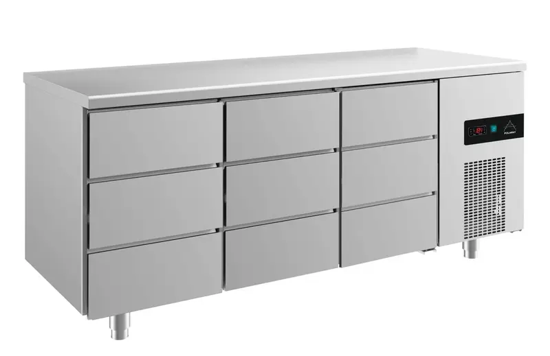 A&S Kühltisch -2 bis +8°C 1865x700x850mm mit 3x drei Schubladen