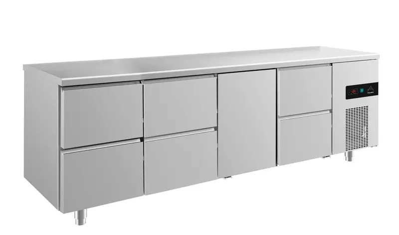 A&S Kühltisch -2 bis +8°C 2330x700x850mm mit 1x Tür und 3x zwei Schubladen (4ZZTZ)