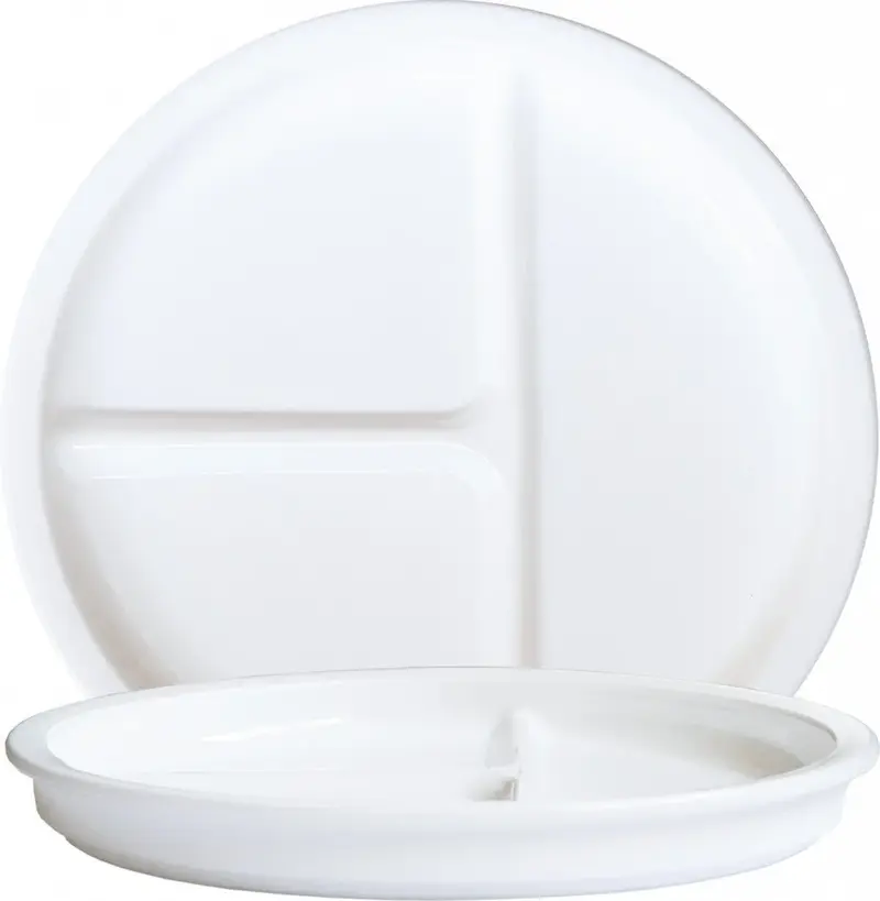 Arcoroc Restaurant White Menüteller 3-geteilt 23 cm, weiß