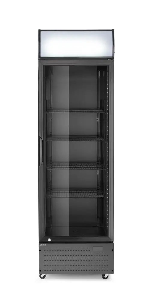 Arktic Eintüriger Kühlschrank mit hinterer Bar und hinterleuchteter Blende,