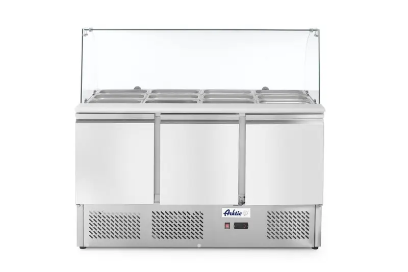 Arktic Kühltisch, dreitürig mit Glasdisplay 380L