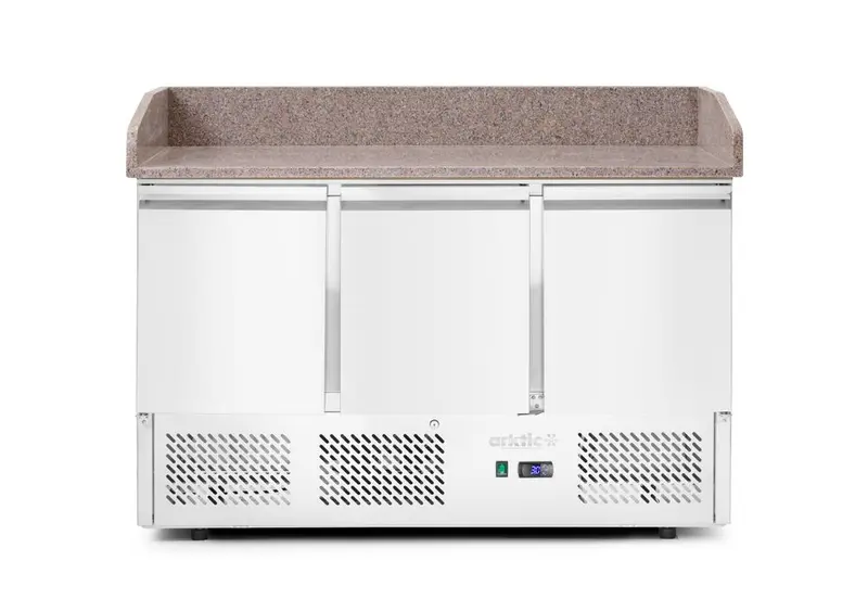 Arktic Pizzatisch, dreitürig mit Aufsatzkühlvitrine 380+40L