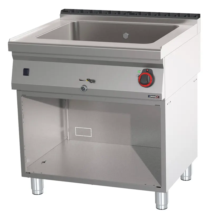 Bain-Marie GN 2/1 200 mm mit Ablasshahn und offenem Unterbau 80