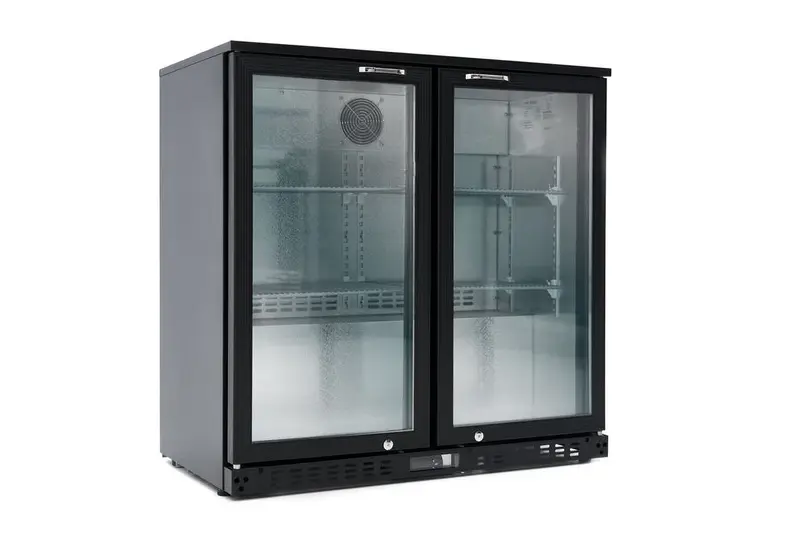 Barkühlschrank ECO 230 mit Klapptüren schwarz, LED Beleuchtung, unterbaubar