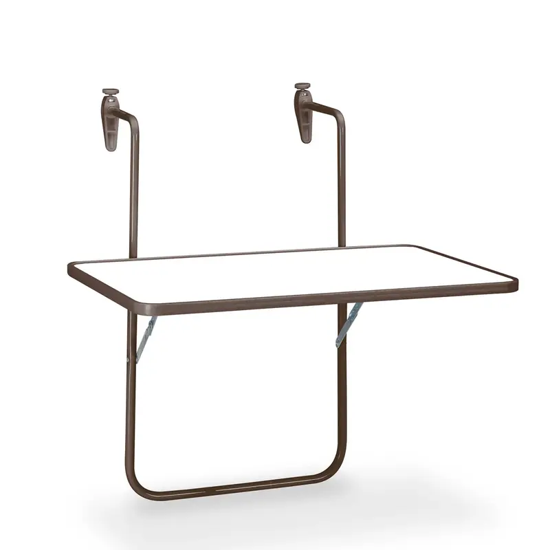 barths Boy – Balkonhängetisch 60x40 cm Braun-Weiß