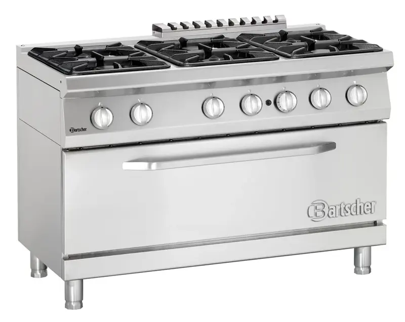 Bartscher Gasherd Serie 700 Classic, 6 Flammen - Standgerät, Backofen (B)1050 mm