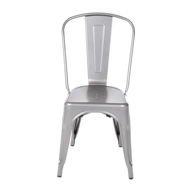 Bolero Bistro Stahl Beistellstühle Gun Metal Grau (4 Stück)