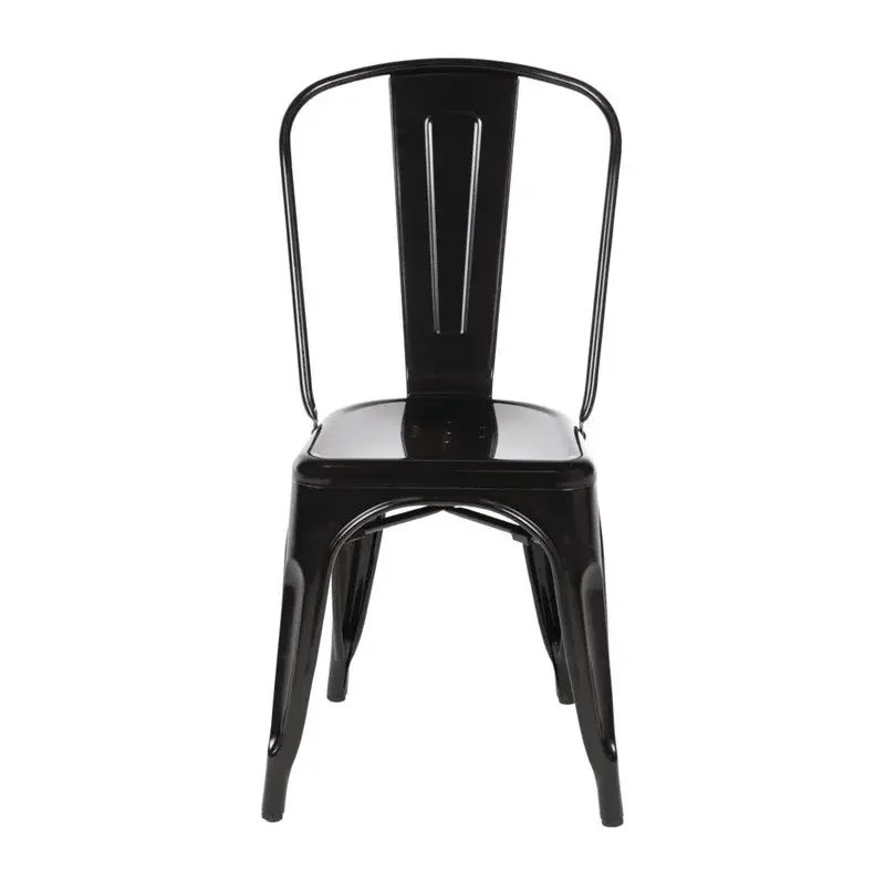Bolero Bistro Stahl Beistellstühle Schwarz (4 Stück)