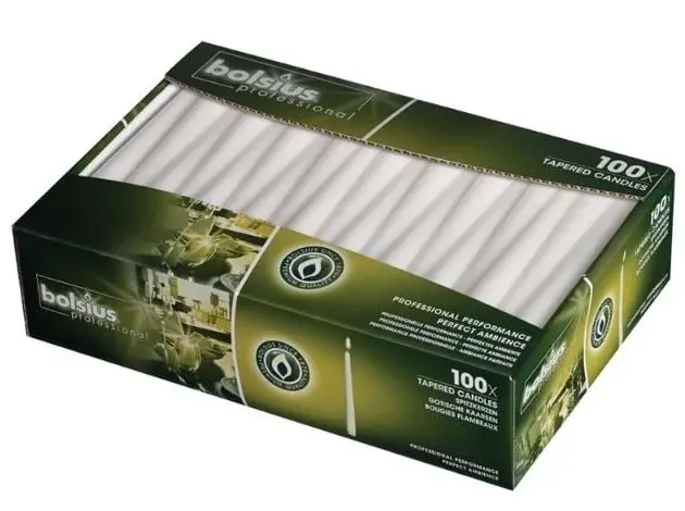 Bolsius Spitzkerze Weiss - 100 Stk.