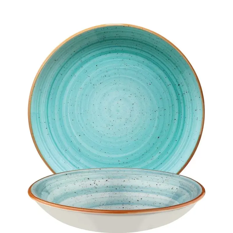 Bonna Premium Porcelain Aura Aqua Gourmet Teller tief 20 cm, hellblau