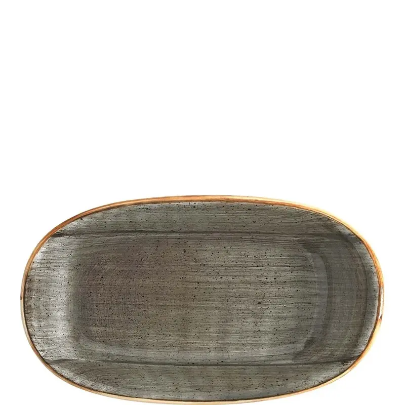 Bonna Premium Porcelain Aura Space Gourmet Platte oval 19 x 11 cm, grau
