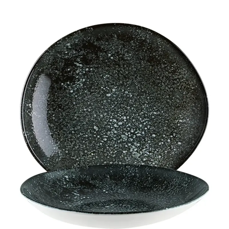 Bonna Premium Porcelain Cosmos Black Vago Teller tief 26 cm, schwarz