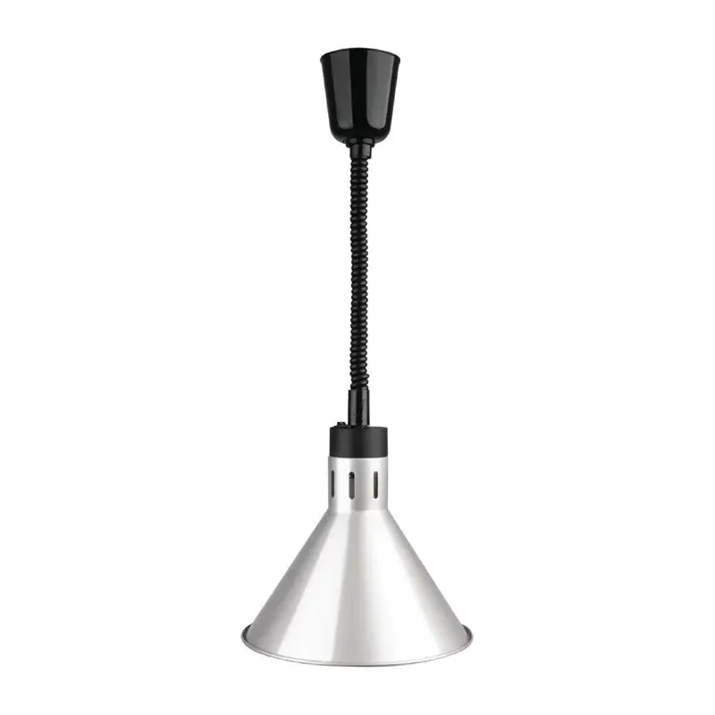 Buffalo ausziehbare konische Wärmelampe mit Silber-Finish