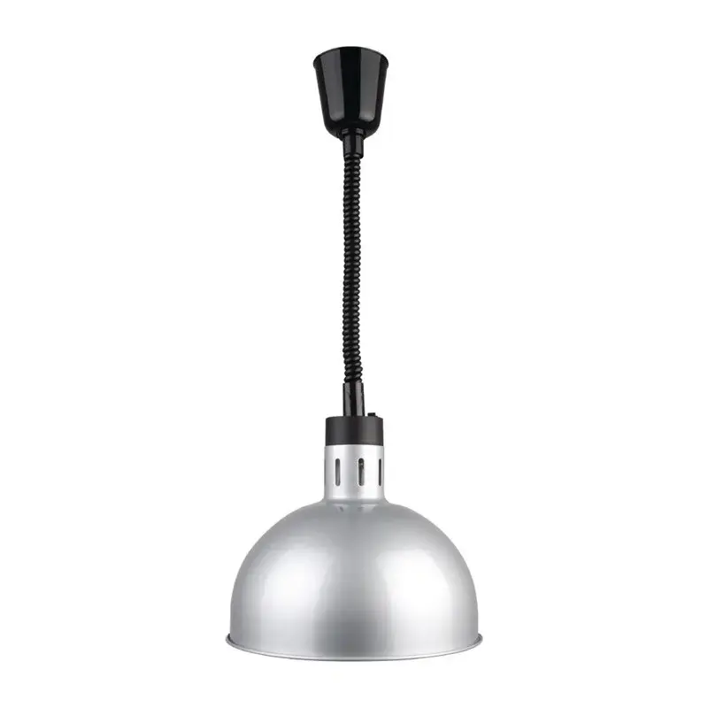 Buffalo ausziehbare runde Wärmelampe mit Silber-Finish