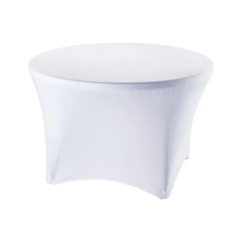 CE0802010 Stretchhusse für runde Buffettische mit ca. Ø 1150 mm, Höhe 740 mm, weiß