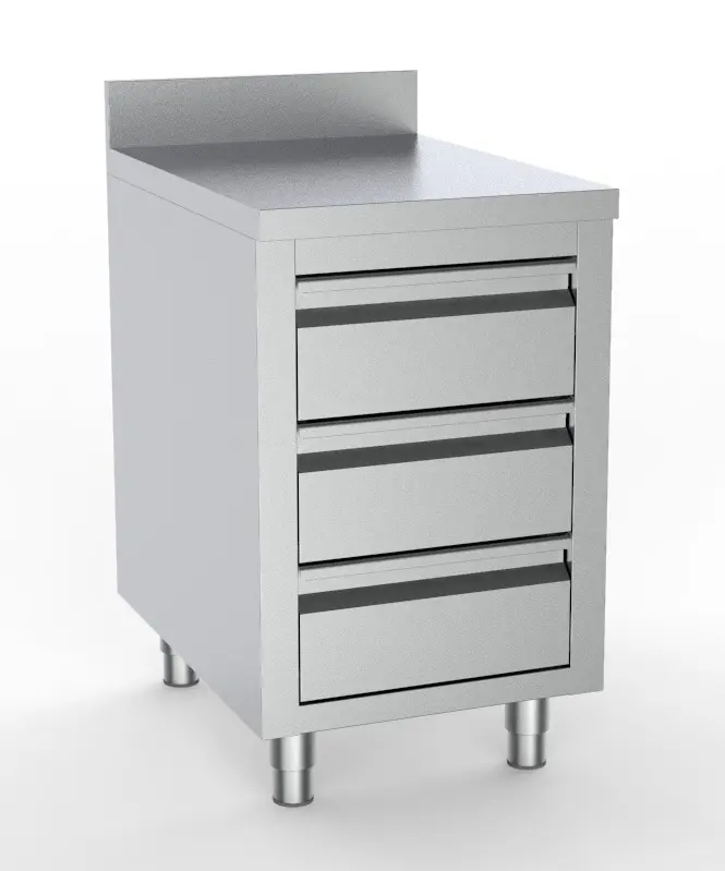 Combisteel Arbeitstisch mit 3 Schubladen mit Aufkantung 500, Serie 700