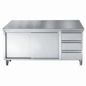 Combisteel Arbeitstisch Schiebetüren Schubladen 1600, Serie 700