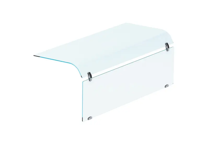 Combisteel Aufsatzbord mit Einseitig Abgerundet Glas Geschlossen - 3/1