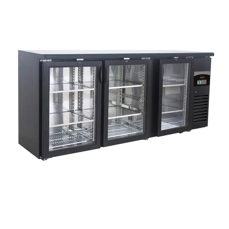 CombiSteel Barkühler Schwarz 3 Glastüren | 7450.0340