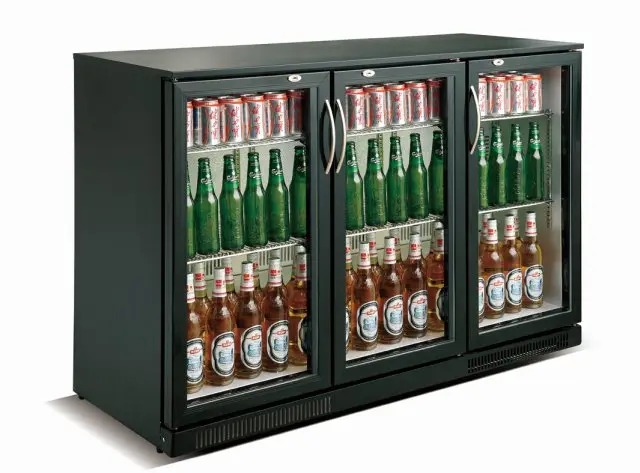 Combisteel Barkühler Schwarz 3 Türen, 1335 x 500 x 900 mm