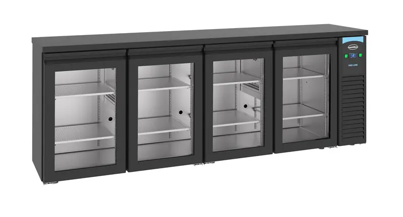 CombiSteel Barkühler Schwarz 4 Glastüren | 7489.5295