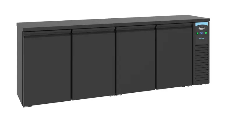 Combisteel Barkühler Schwarz 4 Türen, 2490 x 550 x 950 mm