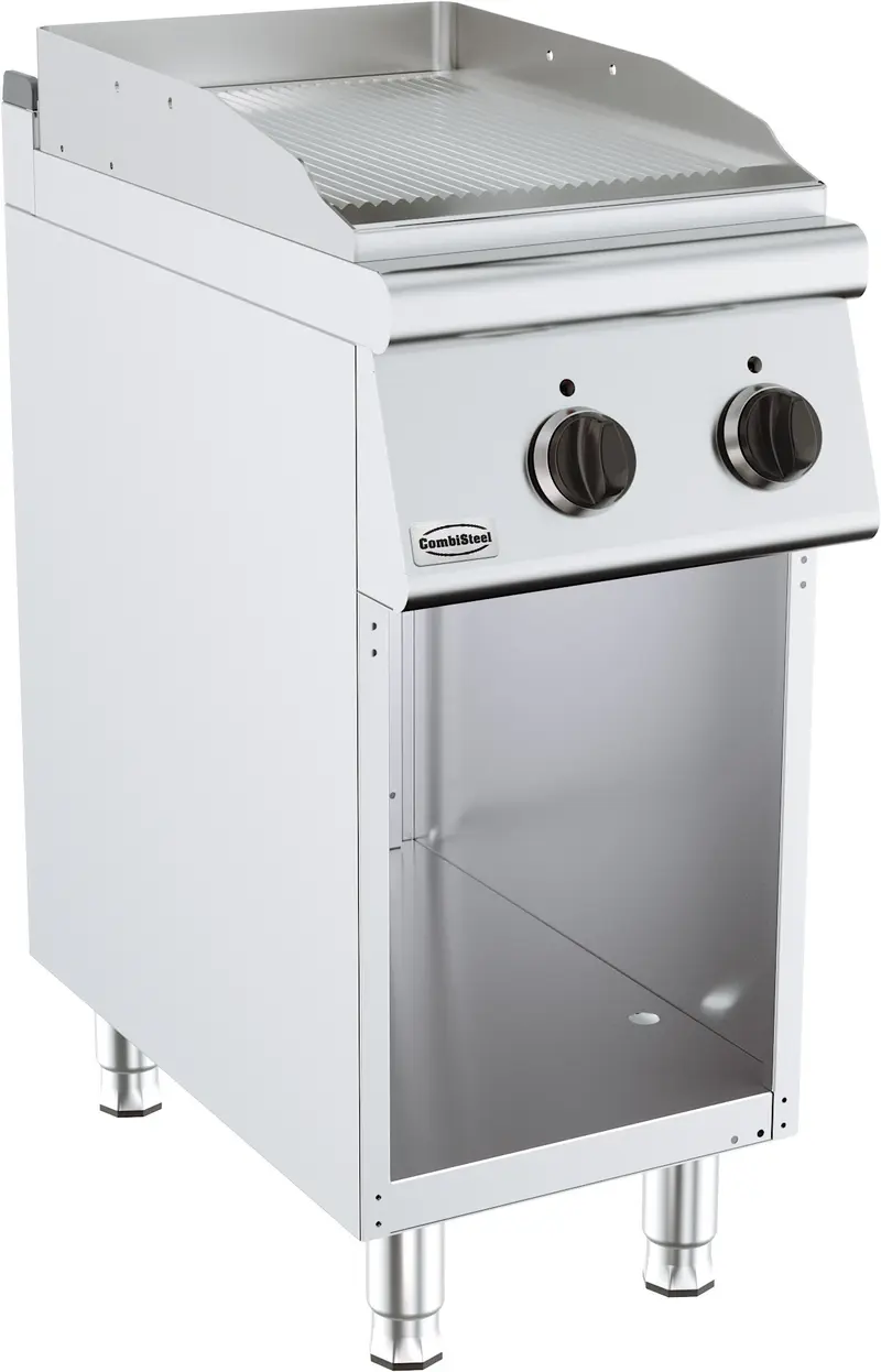 Combisteel Base 700 El. Grillplatte Gerillt, 400 x 700 x 900 mm
