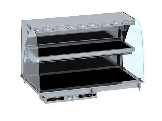 CombiSteel Einbau Wandmodell Wärmevitrine Keramik Rund - Schwarz 4/1