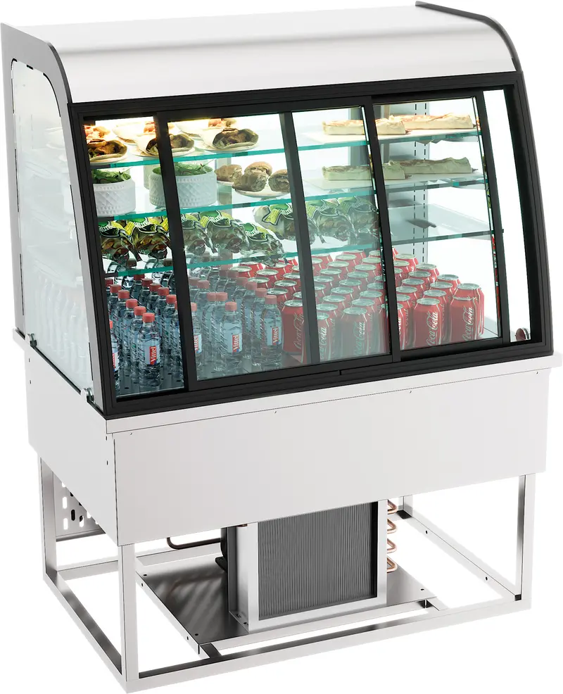 Combisteel Einbaukühlvitrine 140L Schiebetüren