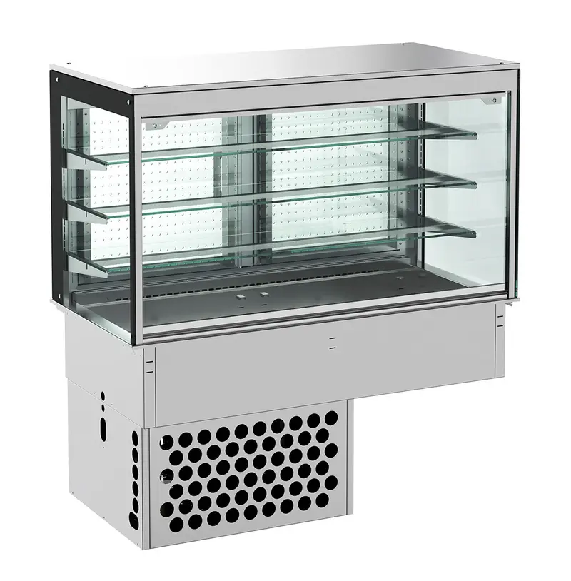 Combisteel Einbaukühlvitrine Eckig – Geschlossen 3/1 GN