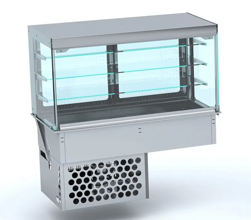 CombiSteel Einbaukühlvitrine Eckig – Geschlossen 4/1 GN