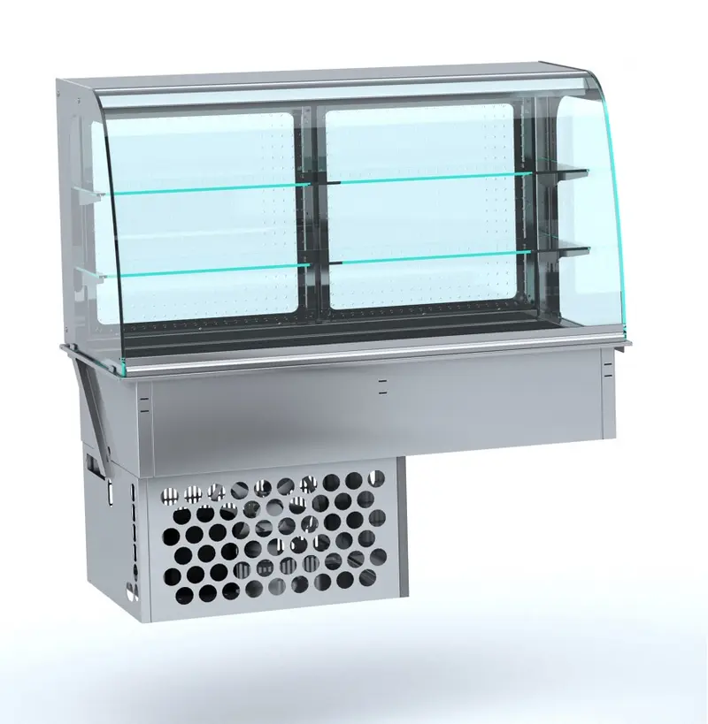 CombiSteel Einbaukühlvitrine Rund - Geschlossen 4/1 GN