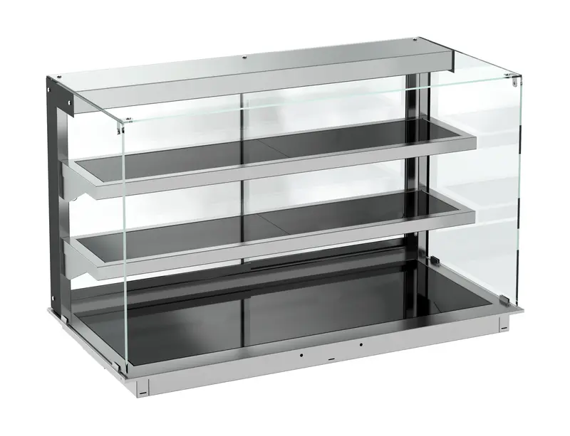 Combisteel Einbauwärmevitrine Keramik Eckig - Schwarz 5/1