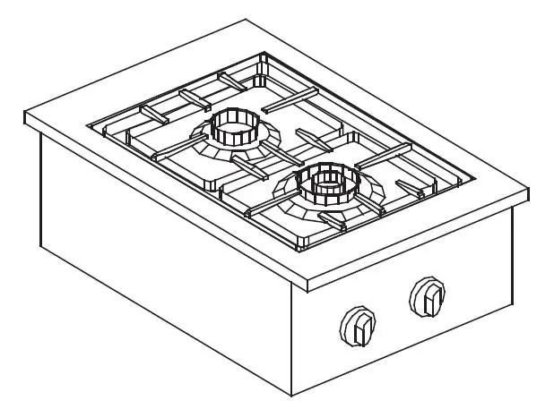 CombiSteel Gasherd 2 Brenner 7Kw