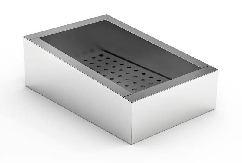 Combisteel Gemahlenes Eis Behälter Schief 1/1 GN AISI 304 Wasserhahn An der Bedienung Seite