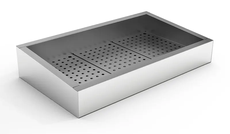 CombiSteel Gemahlenes Eis Behälter Schief 3/1 GN AISI 304 Wasserhahn An Der Bedienung Seite