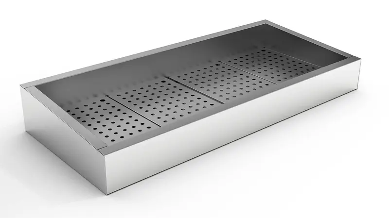 Combisteel Gemahlenes Eis Behälter Schief 4/1 GN AISI 304 Wasserhahn An der Bedienung Seite