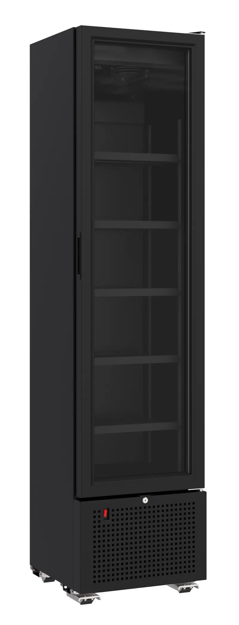 CombiSteel Kühlschrank 1 Glastür Schwarz 221L