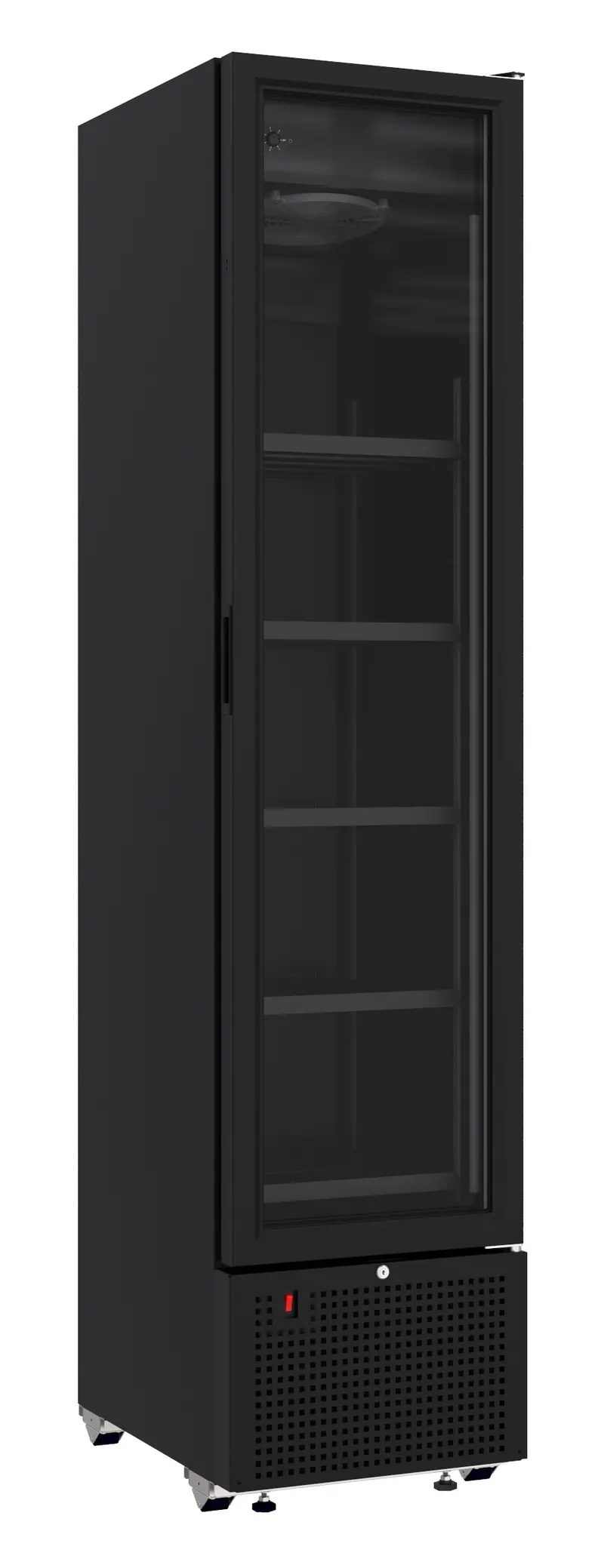 CombiSteel Kühlschrank 1 Glastür Schwarz 348L