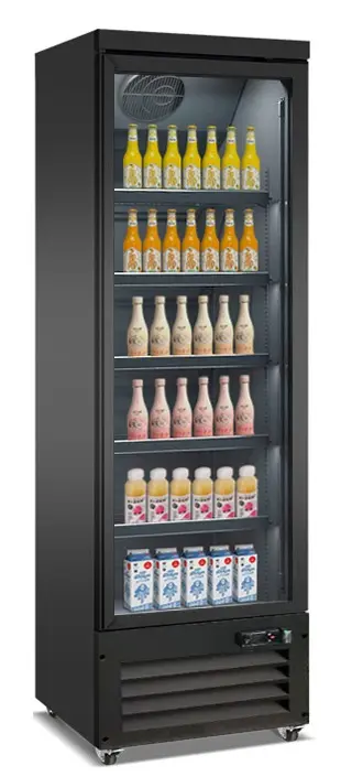 Combisteel Kühlschrank 1 Glastür Schwarz CEB-500R Bl