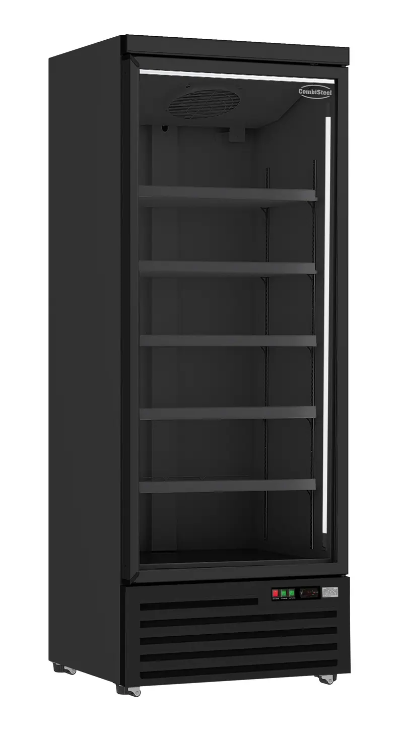 CombiSteel Kühlschrank 1 Glastür Schwarz Jde-600R Bl