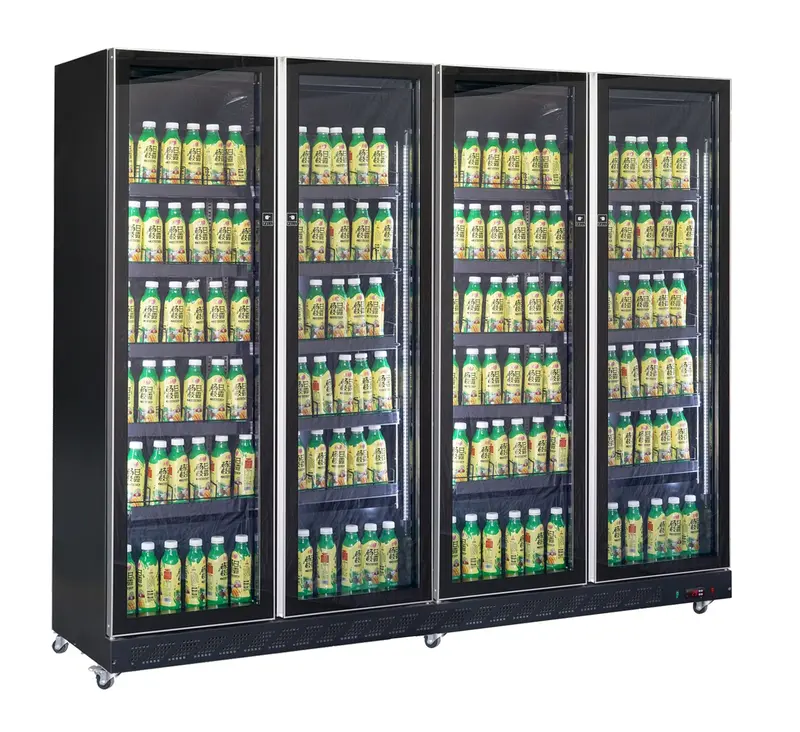 Combisteel Kühlschrank 4 Glastüren Schwarz *transport auf Anfrage*