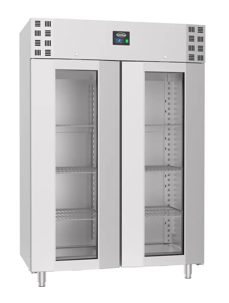 Combisteel Kühlschrank Edelstahl Glastür Mono Block 1400 Ltr
