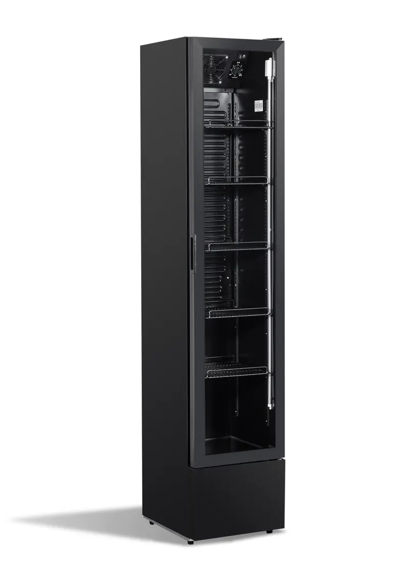 CombiSteel Kühlschrank Glastür Schmall Schwarz Nap-150