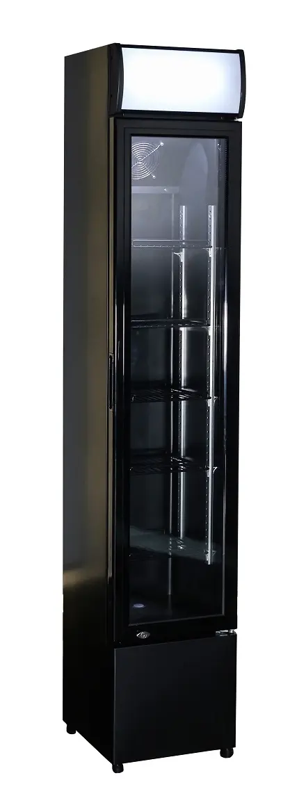 Combisteel Kühlschrank Glastür Schmall Schwarz