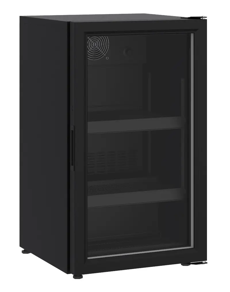 Combisteel Kühlschrank Tischmodel Glastür 136L Schwarz