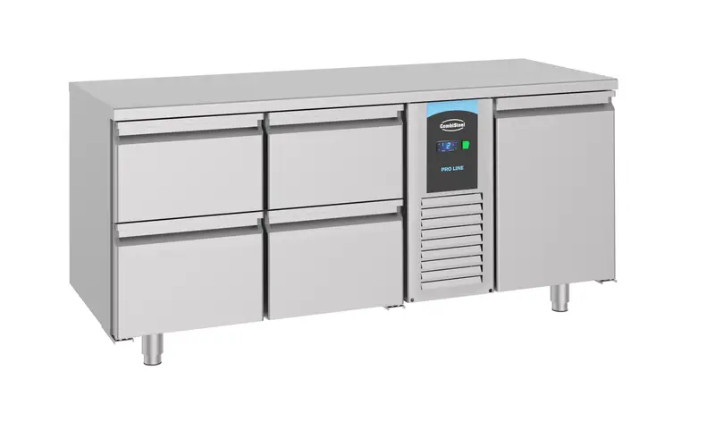 Combisteel Kühltisch 1 Tür und 4 Schubladen Monoblock Energy Line, Serie 700