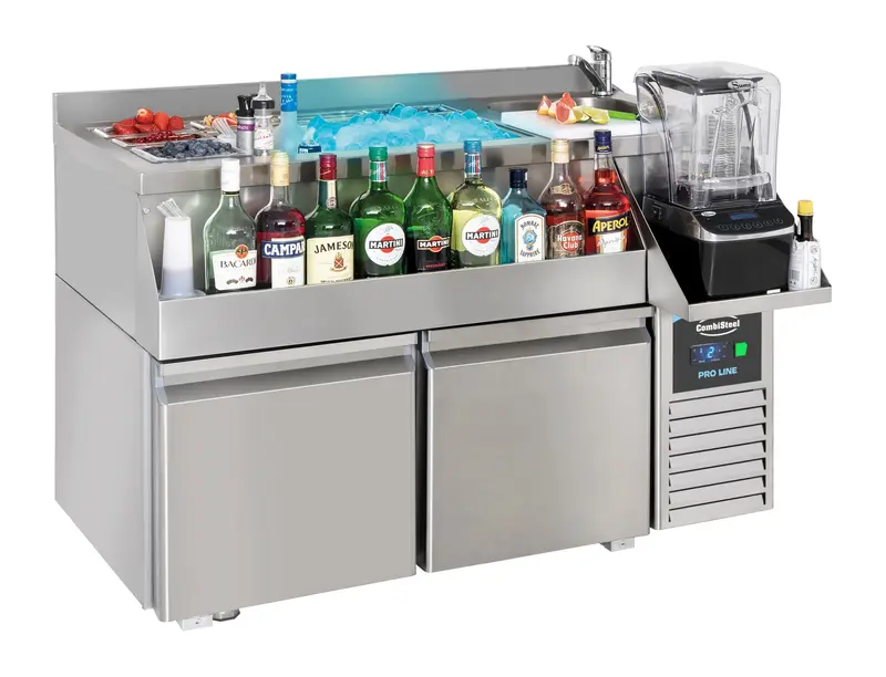 Combisteel Kühltisch 2 Türen mit Cocktail-bar-station, 1200 x 760 x 1000 mm