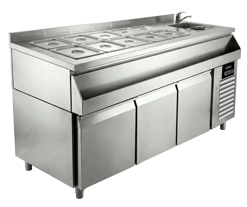 Combisteel Kühltisch 3 Türen mit Cocktail-bar-station, 1795 x 718 x 955 mm
